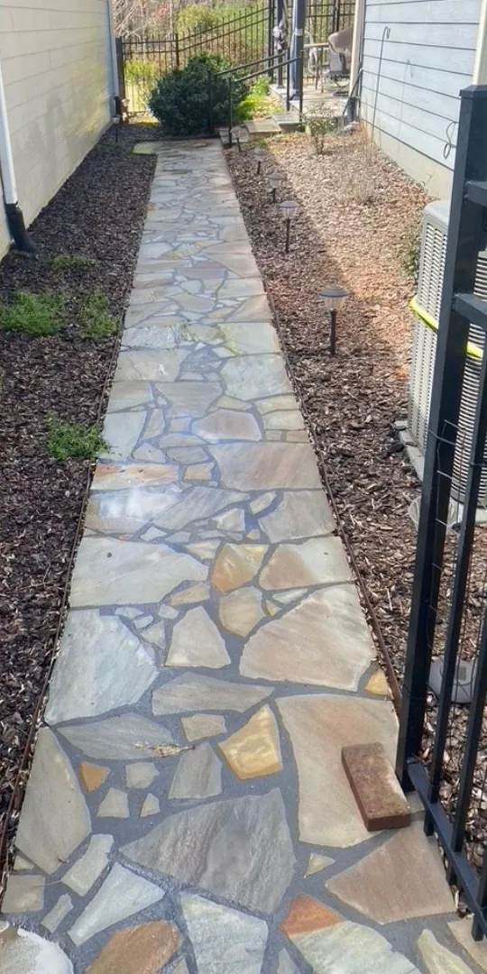 Flagstone side path, after washing