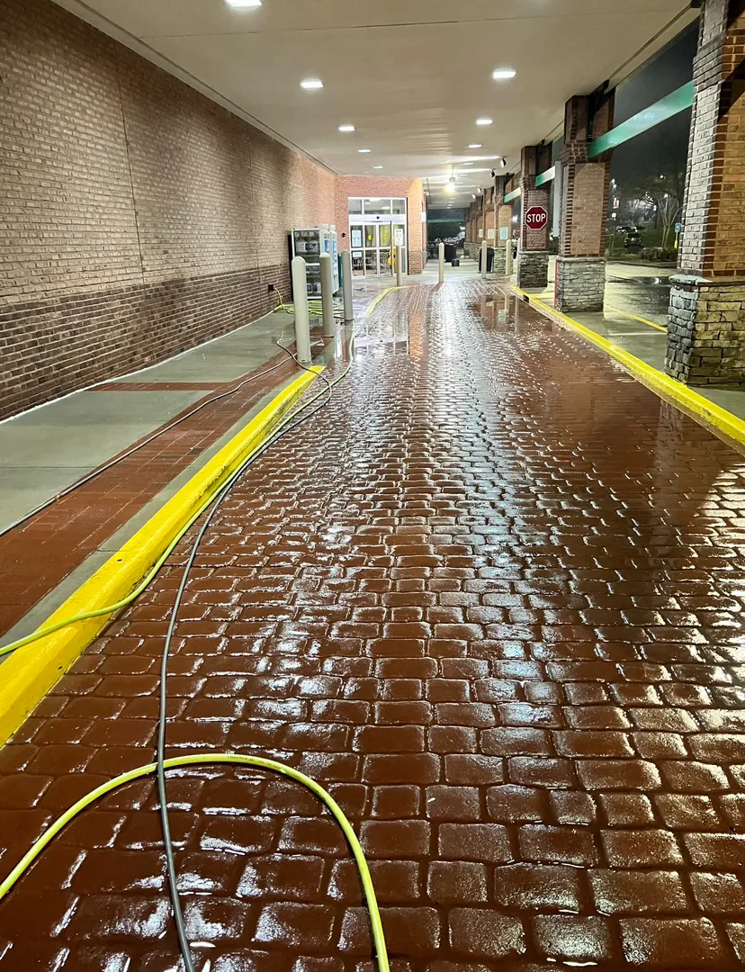 Stamped concrete arcade